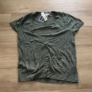 Hollister Dark Green Button-Down Top